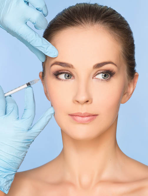 Woman receiving a botox injection
